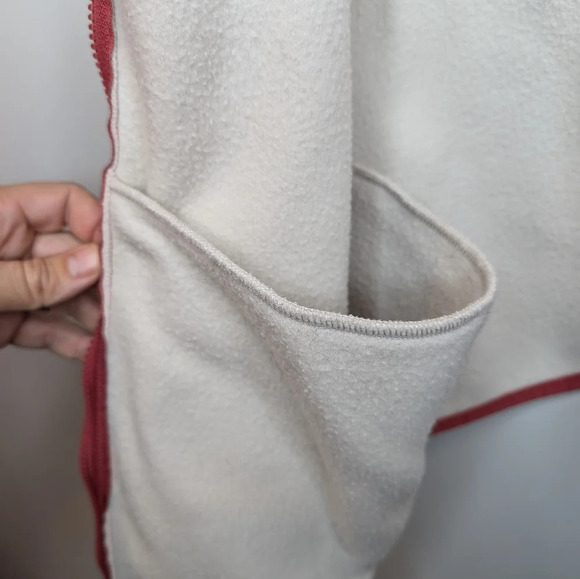 Hyba Plus Size Fleece Pink, Cream & Reddish Orange Zip Up Vest Women 3XL - Picture 7 of 8